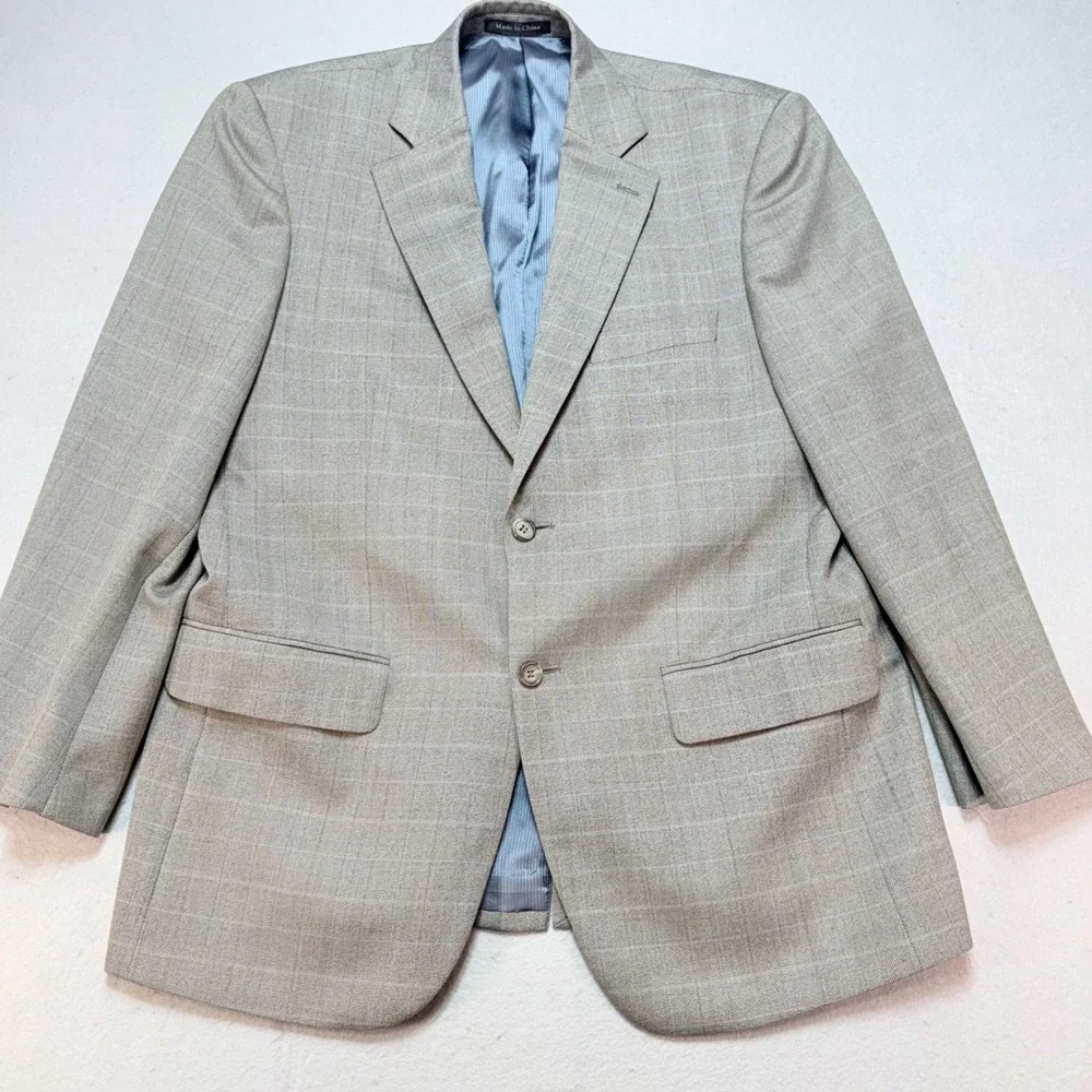 Pendleton Wool Blazer Herringbone Plaid Two Button‎ Sport Coat 42 Short,Business